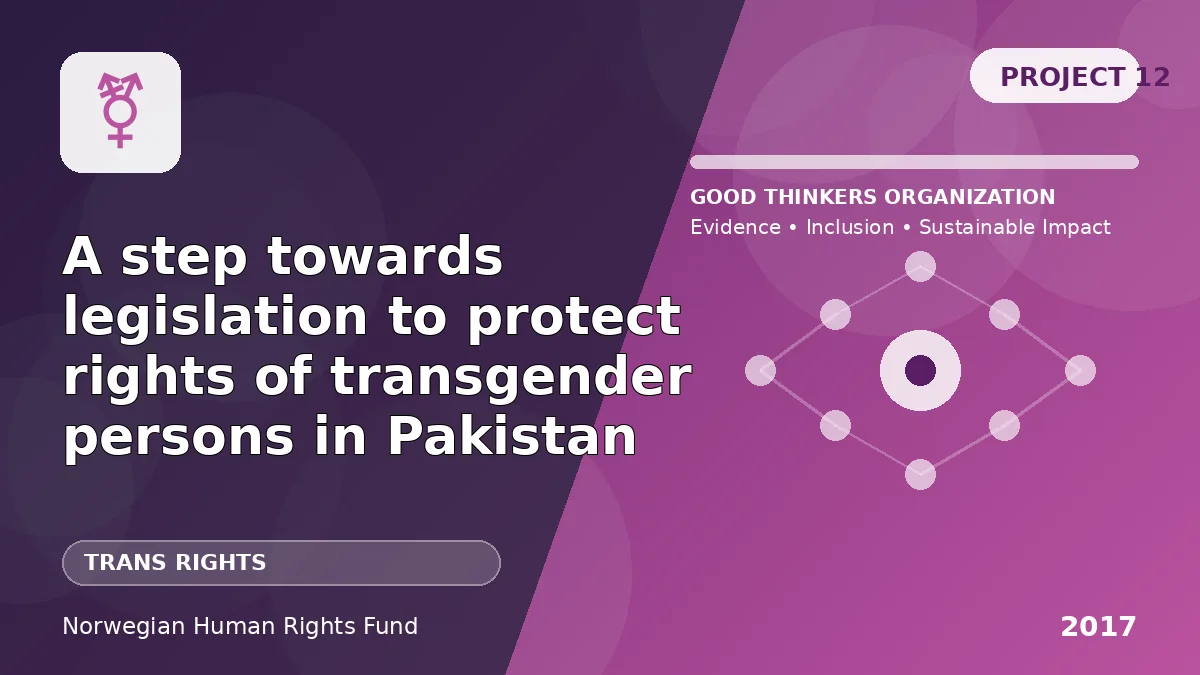 A step towards legislation to protect rights of transgender persons in Pakistan