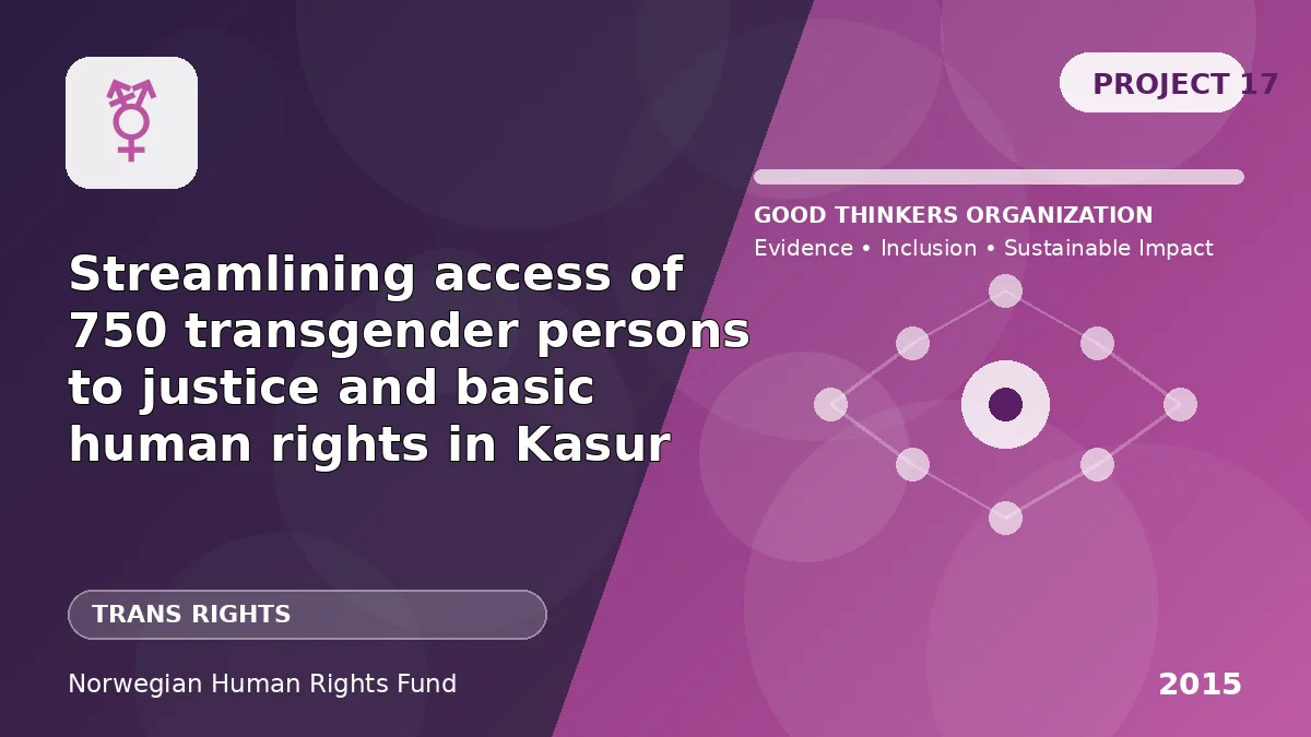 Streamlining access of 750 transgender persons to justice and basic human rights in Kasur