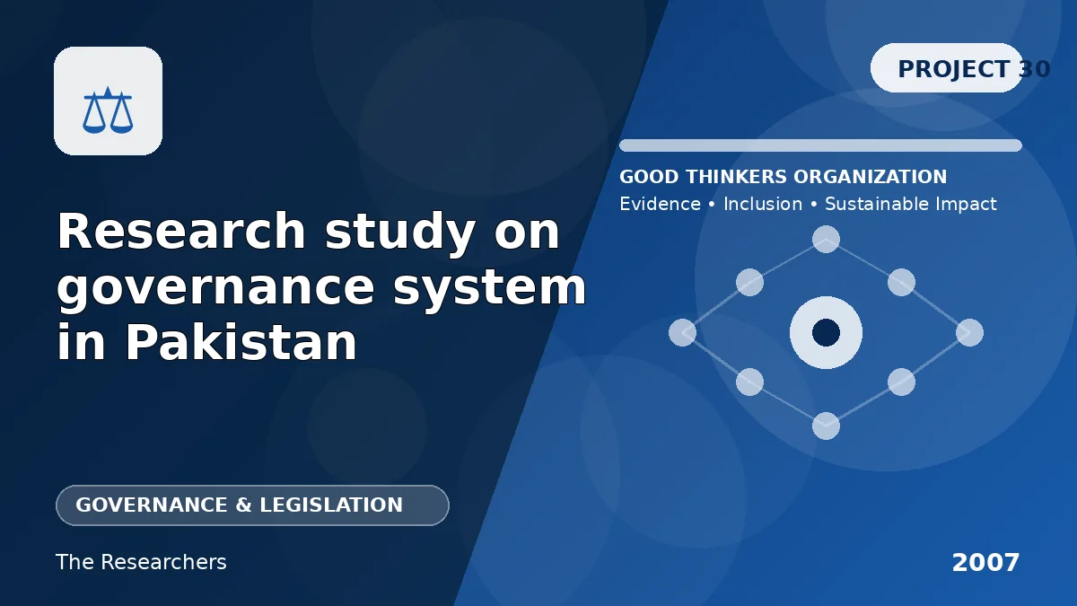 Research study on governance system in Pakistan