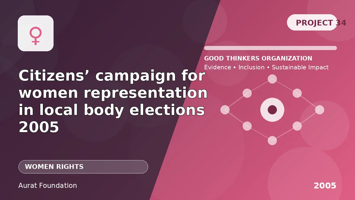 Citizens’ campaign for women representation in local body elections 2005